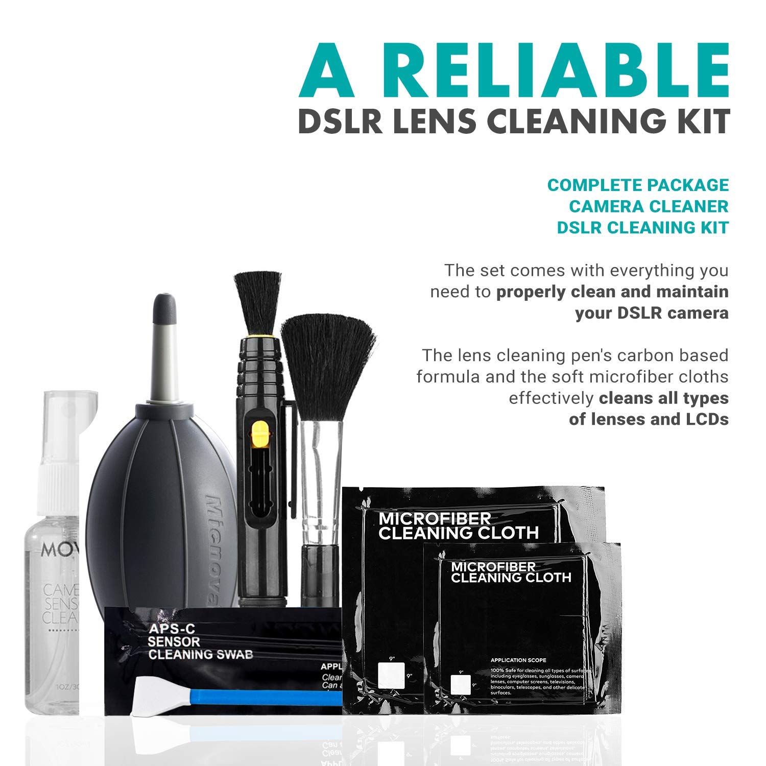 Amazon.com : Movo Deluxe Essentials DSLR Camera Cleaning Kit with